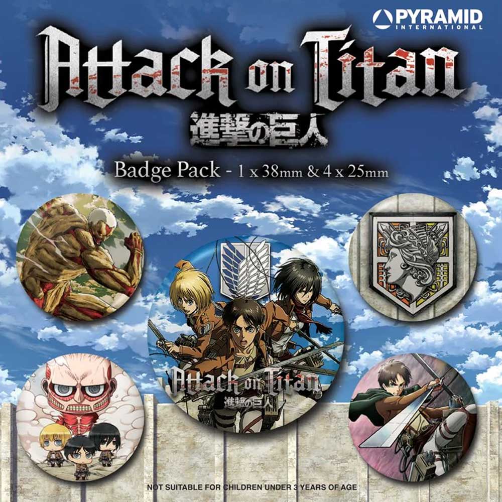 ATTACK ON TITAN 進撃の巨人 - The Other Side Of The Wall / 5個セット / バッジ - PGS